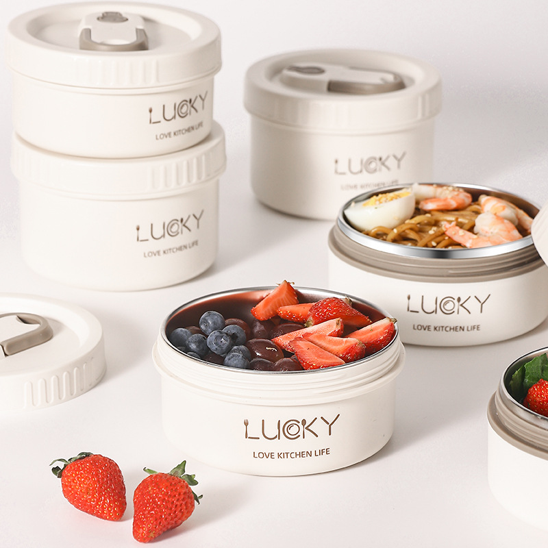 日式便攜保溫飯盒送餐具套餐