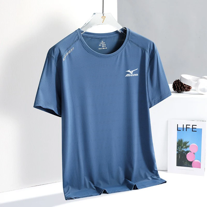 【Mizuno美津濃】夏季新款運動短袖T恤-涼感冰絲 透氣速乾 吸濕排汗